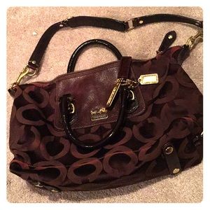 Lightly used chocolate brown coach bag